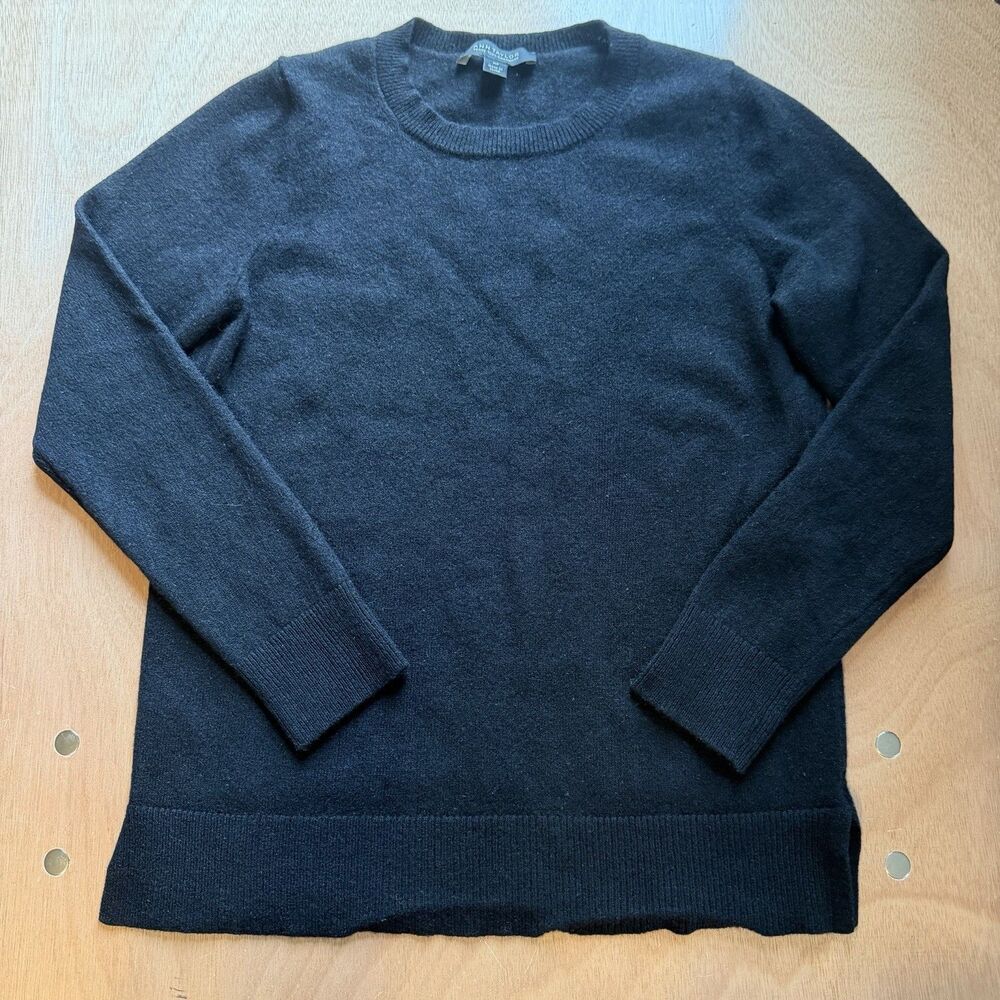 Black Cashmere Sweater Size MP Medium Petite Ann Taylor